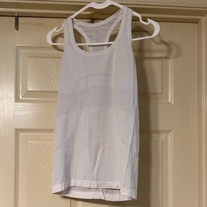 Lululemon White Mesh Racerback Tank Top size 8